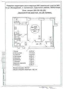 Двухкомнатная квартира, тип 2В (правая)